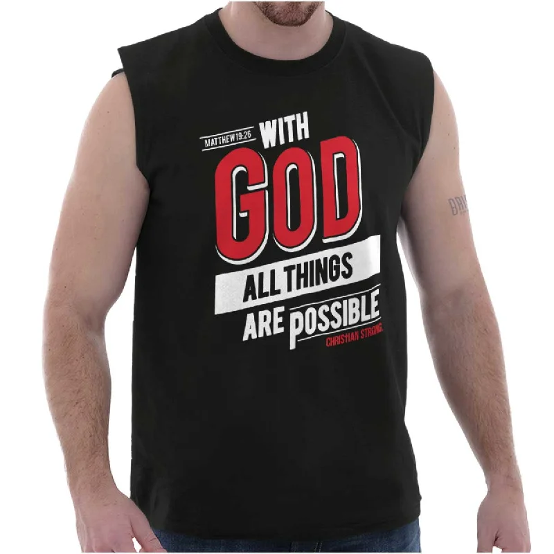 All Things Are Possible Sleeveless T-Shirt Trendy Men's Scandinavian