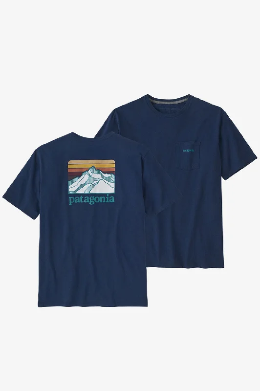 Patagonia Line Logo Pocket Responsibili Tee - Lagom Blue Dynamic Men's Glow