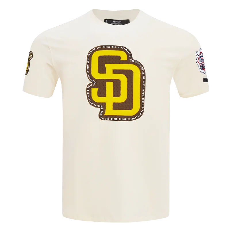 MLB SAN DIEGO PADRES DIY PICK STITCH MEN'S SINGLE JERSEY TOP (EGGSHELL) Cool Men's Distressed