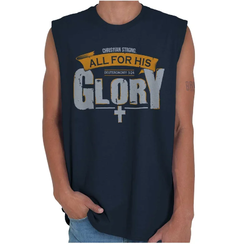 All for His Glory Sleeveless T-Shirt Laid