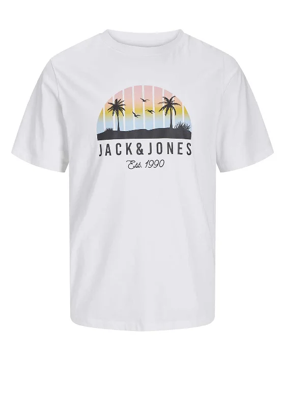 Jack & Jones Palm T-Shirt, White Laid