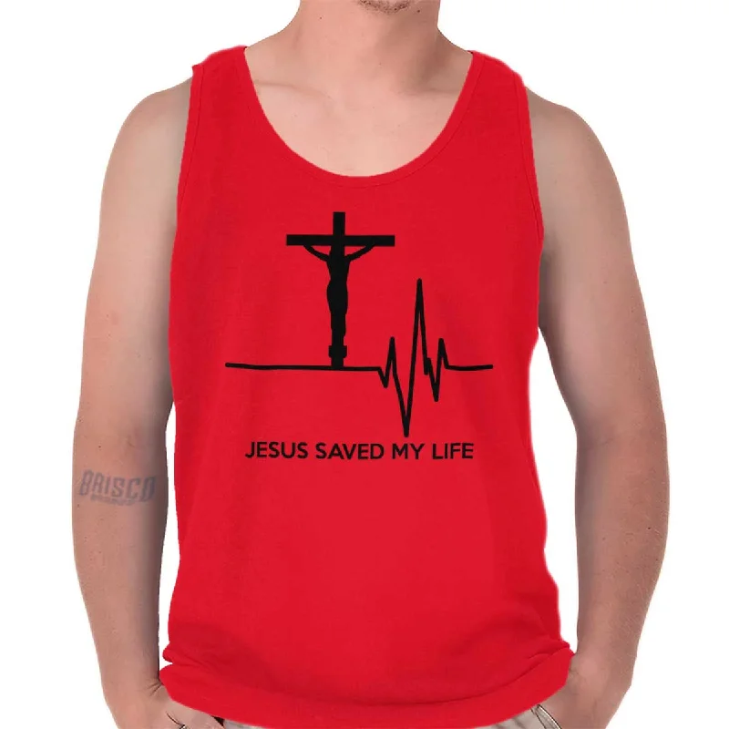 Jesus Saved My Life Tank Top Casual Men's Japanese 